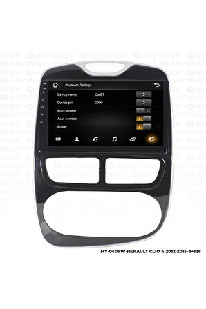 RENAULT CLİO 4 ANDROİD 12 MULTİMEDYA CARPLAY 4GB RAM+64GB HDD 2012-2015 NAVİGASYON EKRAN
