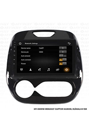 RENAULT CAPTUR ANDROİD 12 MULTİMEDYA CARPLAY 4GB RAM+64GB HDD MANUEL NAVİGASYON EKRAN