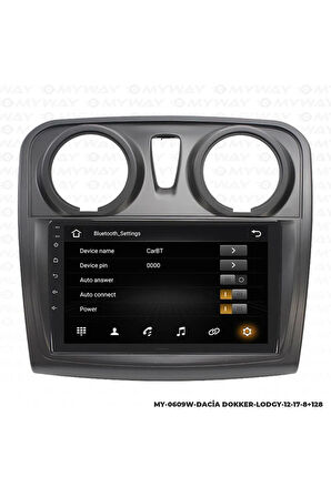 DACİA DOKKER ANDROİD 12 MULTİMEDYA CARPLAY 4GB RAM+64GB HDD NAVİGASYON EKRAN