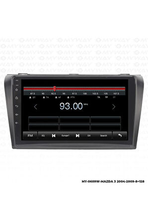 MAZDA 3 ANDROİD 12 MULTİMEDYA CARPLAY 4GB RAM+64GB HDD 2004-2009 NAVİGASYON EKRAN