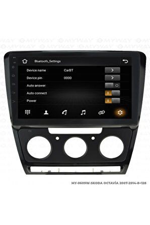 SKODA OCTAVİA ANDROİD 12 MULTİMEDYA CARPLAY 4GB RAM+64GB HDD 2007-2014 NAVİGASYON EKRAN