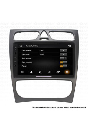 MERCEDES W203 ANDROİD 12 MULTİMEDYA CARPLAY 4GB RAM+64GB HDD 2001-2004 NAVİGASYON EKRAN