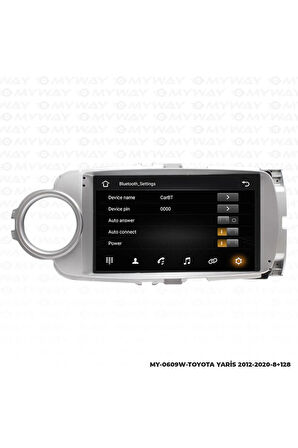 TOYOTA YARİS ANDROİD 12 MULTİMEDYA CARPLAY 4GB RAM+64GB HDD 2012-2020 NAVİGASYON EKRAN