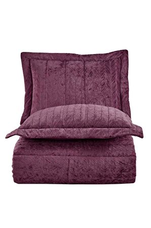 Elart Velvet Kadife Comfort Set Modern Uyku Seti Tek Kişilik Mürdüm 2 Parça