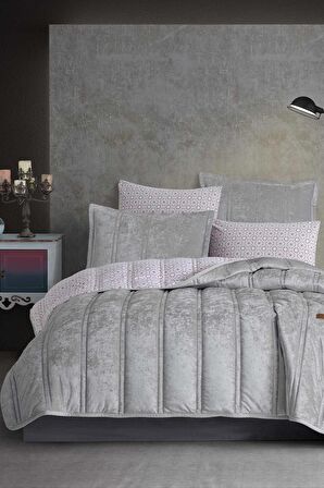 Elart Fancy Comfort Set Modern Uyku Seti Çift Kişilik Gümüş