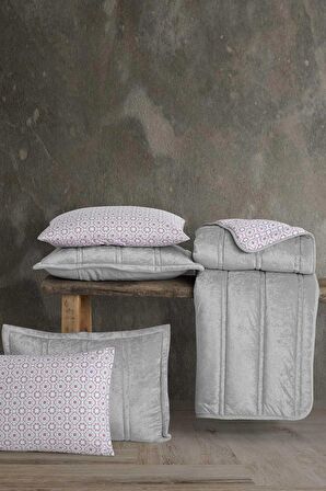 Elart Fancy Comfort Set Modern Uyku Seti Çift Kişilik Gümüş