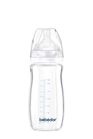 Isıya Dayanıklı Cam Biberon 240 Ml Beyaz