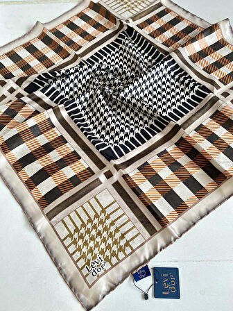 Levidor Tivil İpek Eşarp 43975 Krem Karışık Desen