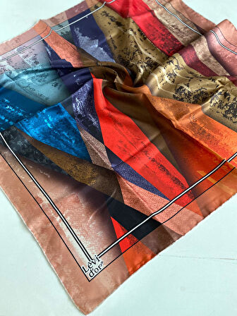 Levidor Tivil İpek Eşarp 43976 Pembe Karışık Desen