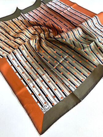 Levidor Tivil İpek Eşarp 48920 Yeşil Karışık Desen