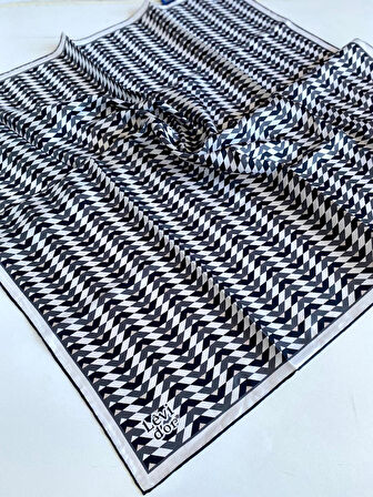 Levidor Tivil İpek Eşarp 47093 Siyah Karışık Desen