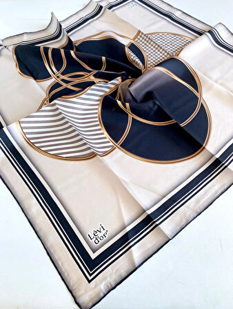 Levidor Tivil İpek Eşarp 47080 Bej Karışık Desen