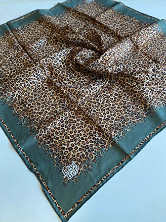 Levidor Tivil İpek Eşarp 40023 Yeşil Karışık Desen