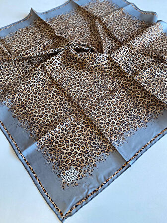 Levidor Tivil İpek Eşarp 40024 Gri Karışık Desen