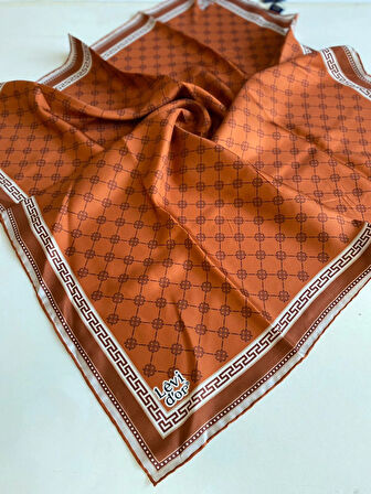 Levidor Tivil İpek Eşarp 4159 - 4 Turuncu Karışık Desen