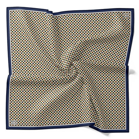 Levidor Tivil İpek Eşarp 4100 - 10 Lacivert Karışık Desen