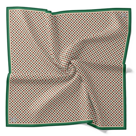 Levidor Tivil İpek Eşarp 4100 - 1 Yeşil Karışık Desen