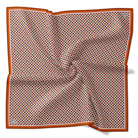 Levidor Tivil İpek Eşarp 4100 - 8 Turuncu Karışık Desen