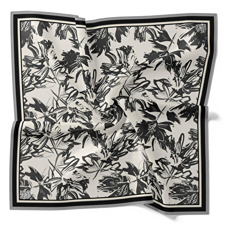 Levidor Tivil İpek Eşarp 4091 - 9 Siyah Karışık Desen