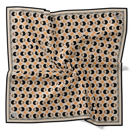 Levidor Tivil İpek Eşarp 4094 - 16 Pudra Karışık Desen