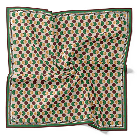 Levidor Tivil İpek Eşarp 4094 - 12 Yeşil Karışık Desen