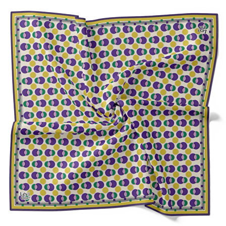 Levidor Tivil İpek Eşarp 4094 - 18 Sarı Karışık Desen