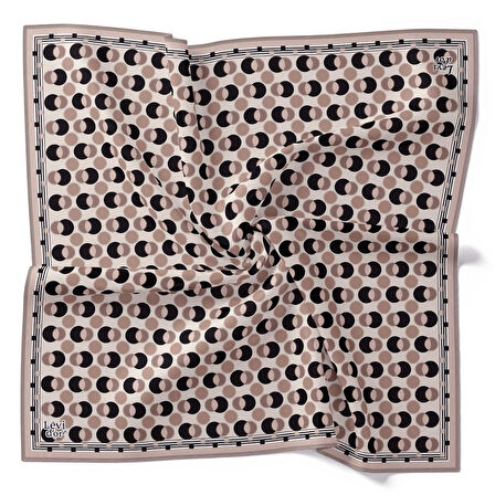 Levidor Tivil İpek Eşarp 4094 - 19 Pudra Karışık Desen