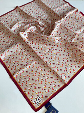 Levidor Tivil İpek Eşarp 4110 - 1 Pembe Karışık Desen