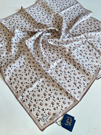 Levidor Tivil İpek Eşarp 4110 - 4 Pudra Karışık Desen