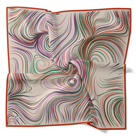 Levidor Tivil İpek Eşarp 4111 - 8 Beyaz Karışık Desen