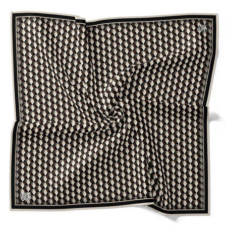 Levidor Tivil İpek Eşarp 4116 - 2 Siyah Karışık Desen