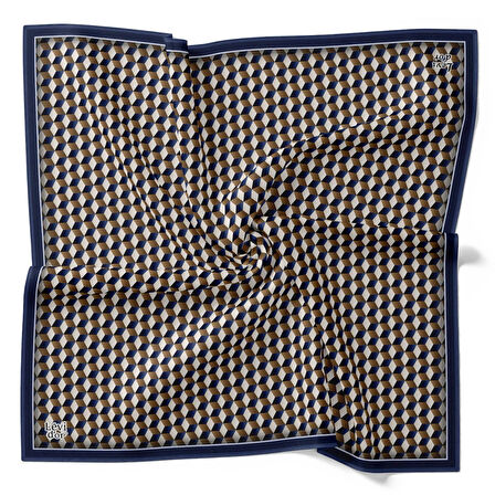 Levidor Tivil İpek Eşarp 4116 - 1 Lacivert Karışık Desen