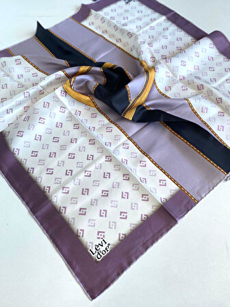 Levidor Tivil Saf İpek Eşarp 49440 Lila Karışık Desen