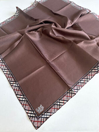 Levidor Tivil Saf İpek Eşarp 49253 Kahve Karışık Desen