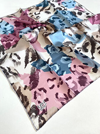 Levidor Tivil Saf İpek Eşarp 49261 Pembe Karışık Desen