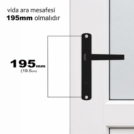 Aletçantam Pvc Banyo Wc Kapı Kolu Pimapen (Metal)- Siyah