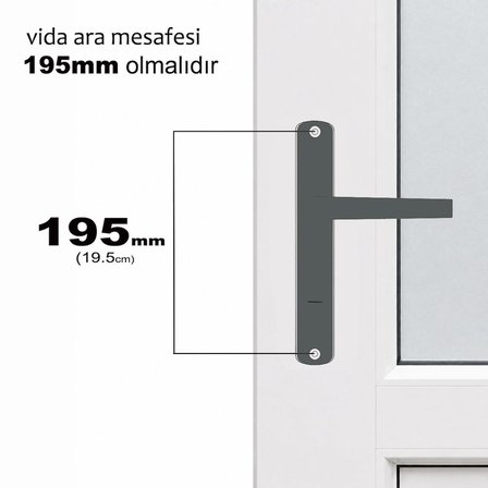 Aletçantam Pvc Banyo Wc Kapı Kolu Pimapen (Metal)- Antrasit Gri