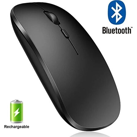 TechTic Sessiz Wireless Bluetooth Kablosuz Mouse Ergonomik Şarjlı 2.4Ghz Fare