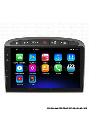 PEUGEOT 308 ANDROİD 12 MULTİMEDYA CARPLAY 2GB RAM+32GB HDD NAVİGASYON EKRAN