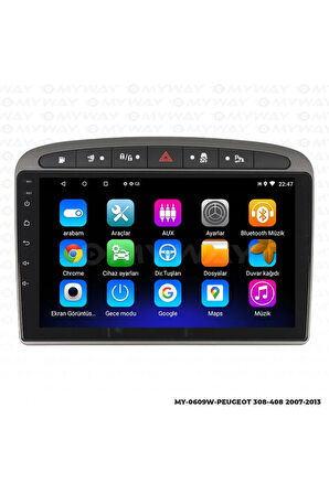 PEUGEOT 308 ANDROİD 12 MULTİMEDYA CARPLAY 2GB RAM+32GB HDD NAVİGASYON EKRAN