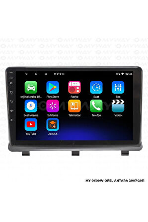 OPEL ANTARA ANDROİD 12 MULTİMEDYA CARPLAY 2GB RAM+32GB HDD 2007-2011 NAVİGASYON EKRAN