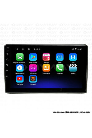 CİTROEN BERLİNGO ANDROİD 12 MULTİMEDYA CARPLAY 2GB RAM+32GB HDD 2009-2016 NAVİGASYON EKRAN