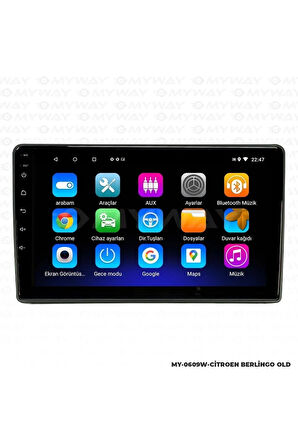 CİTROEN BERLİNGO ANDROİD 12 MULTİMEDYA CARPLAY 2GB RAM+32GB HDD 2009-2016 NAVİGASYON EKRAN