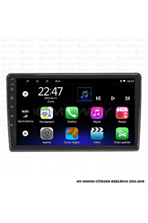 CİTROEN BERLİNGO ANDROİD 12 MULTİMEDYA CARPLAY 2GB RAM+32GB HDD 2015-2018 NAVİGASYON EKRAN