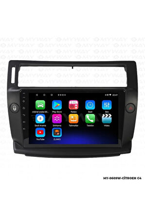 CİTROEN C4 ANDROİD 12 MULTİMEDYA CARPLAY 2GB RAM+32GB HDD NAVİGASYON EKRAN