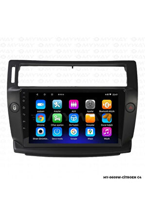 CİTROEN C4 ANDROİD 12 MULTİMEDYA CARPLAY 2GB RAM+32GB HDD NAVİGASYON EKRAN