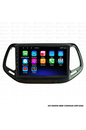 JEEP COMPASS ANDROİD 12 MULTİMEDYA CARPLAY 2GB RAM+32GB HDD 2017-2020 NAVİGASYON EKRAN