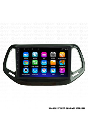 JEEP COMPASS ANDROİD 12 MULTİMEDYA CARPLAY 2GB RAM+32GB HDD 2017-2020 NAVİGASYON EKRAN