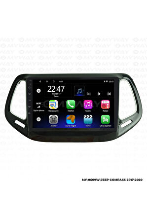 JEEP COMPASS ANDROİD 12 MULTİMEDYA CARPLAY 2GB RAM+32GB HDD 2017-2020 NAVİGASYON EKRAN