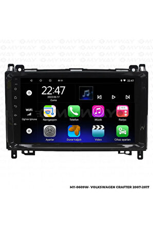 VOLKSWAGEN CRAFTER ANDROİD 12 MULTİMEDYA CARPLAY 2GB RAM+32GB HDD 2007-2017 NAVİGASYON EKRAN